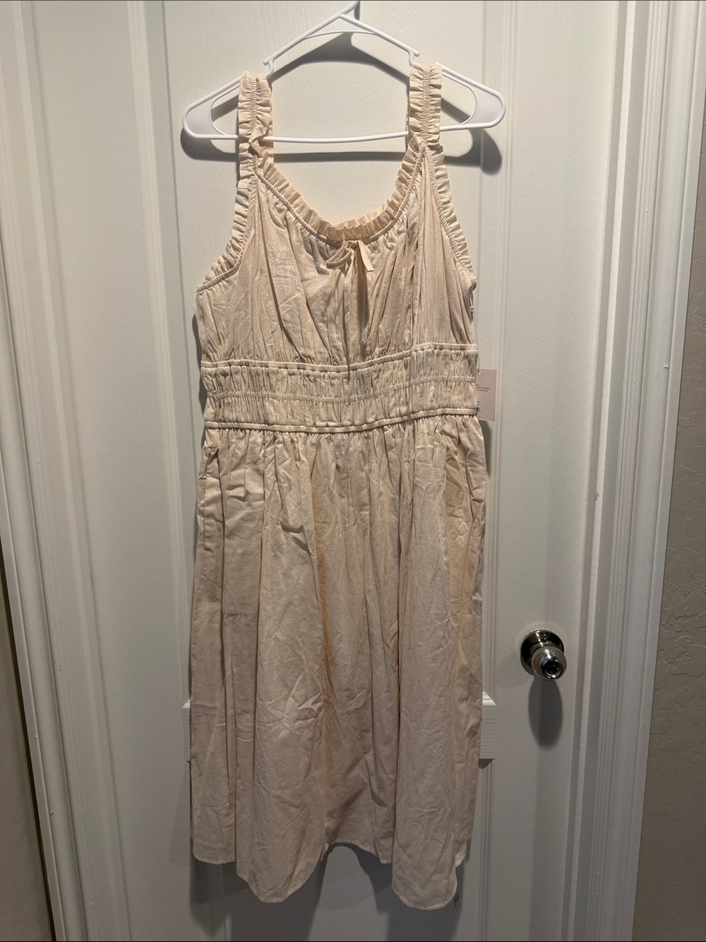 LC Lauren Conrad Cream Ruffle-Trim Sundress